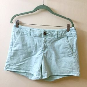 American Eagle Mint Midi Stretch Chino Shorts